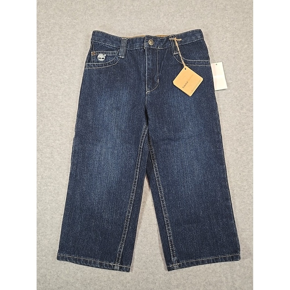Timberland Jeans Boys Size 4T‎ Denim Pant Relaxed Fit Adjustable Waist NWT
